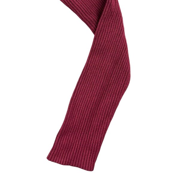 White House Black Market Burgundy V Neck Ribbed Sweater - Picture 6 of 10